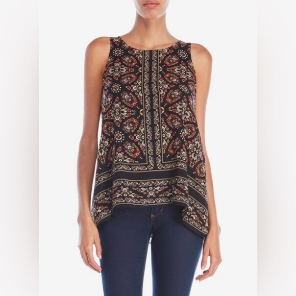 Max Edition paisley print tank blouse top size XLP - Picture 1 of 7